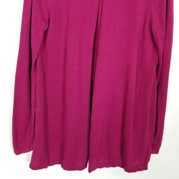 J Jill Cardigan Womens Size S  Purple Red Linen Blend Long Sleeve Open Sweater - Picture 6 of 8